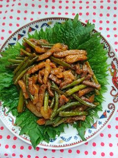 大葉で巻いて!豚肉とニンニクの芽巻き-レシピのメイン写真
