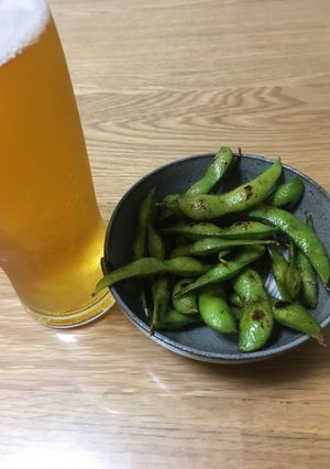 ビールのお供に、簡単！ピリ辛♪ 焼き枝豆-レシピのメイン写真