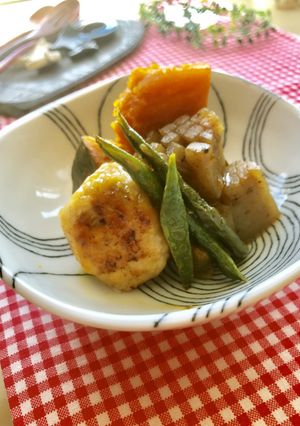 南瓜と揚焼き鶏団子のこっくり煮-レシピのメイン写真