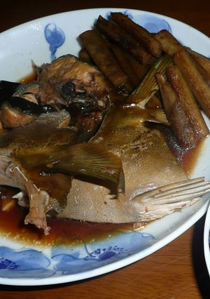 かんぱちとごぼうのアラ炊き-レシピのメイン写真