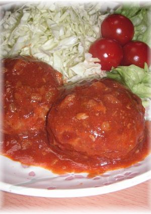 ふんわり♪煮込みハンバーグ（豚挽き肉）-レシピのメイン写真