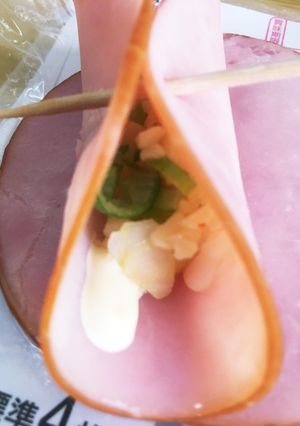 簡単/計量不要☆つまみ/ハムマヨにんにく-レシピのメイン写真