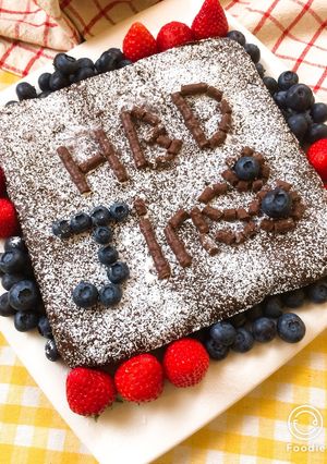 バナナブラウニーバースデーケーキ-レシピのメイン写真