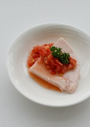 ハムの冷製豆腐・トマトたれ-レシピのメイン写真
