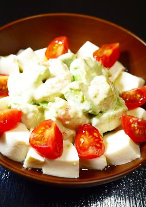 海老アボカド豆腐トマト☆わさびマヨサラダ-レシピのメイン写真