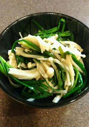 レンジで簡単！ニラとえのきのポン酢和え-レシピのメイン写真