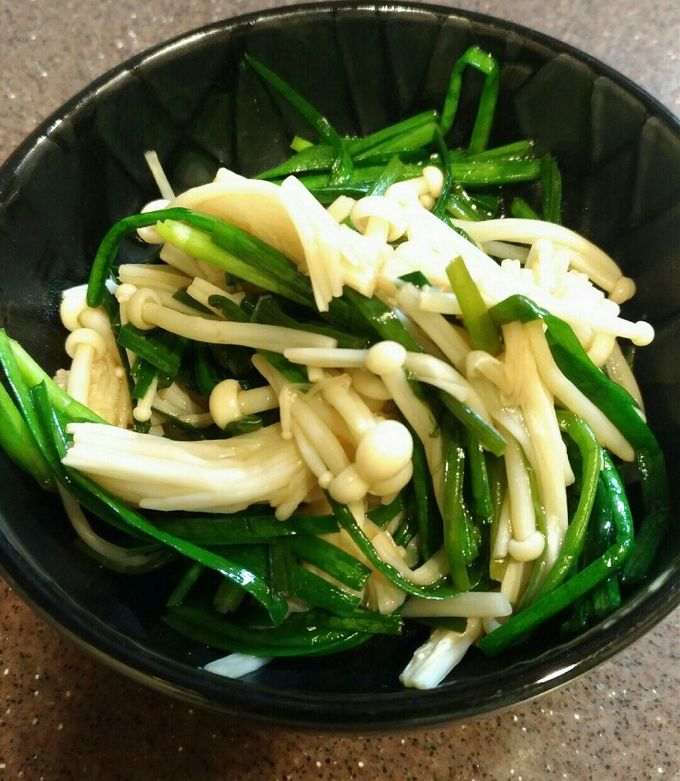 【えのき】 レンジで簡単！ニラとえのきのポン酢和え by ゆーこーちゃんママ