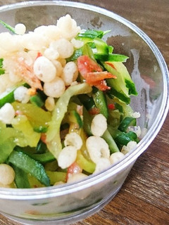 きゅうり大量消費☆病みつき揚げ玉サラダ-レシピのメイン写真