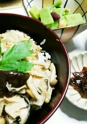 重ね煮できのこ湯葉丼♪-レシピのメイン写真