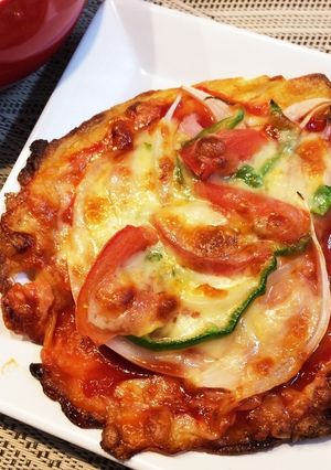 ☆お好み焼き生地の柔らかピザ☆-レシピのメイン写真