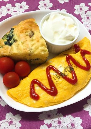 玉ねぎとほうれん草のオムレツ-レシピのメイン写真