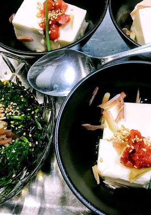 モロヘイヤと梅たたきの冷奴♪-レシピのメイン写真