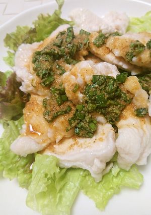 鶏むね肉の冷しゃぶ ごまネギソース-レシピのメイン写真