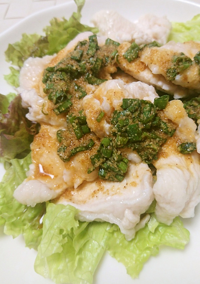 鶏むね肉の冷しゃぶ ごまネギソース-レシピのメイン写真