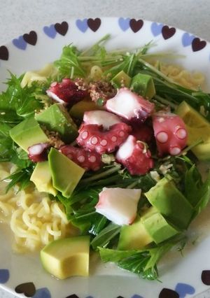 タコとアボカドの冷やしラーメン-レシピのメイン写真
