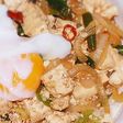 木綿豆腐のスタ丼(ピリ辛大蒜醤油味)