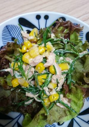 おかひじきとツナマヨコーンサラダ★-レシピのメイン写真