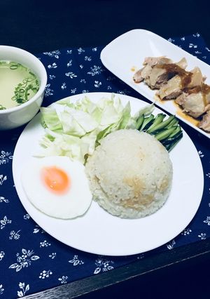 炊飯器de油淋鶏風チキンライス定食-レシピのメイン写真
