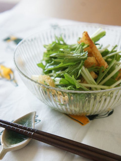 カリっと油揚げ*ピリ辛水菜サラダ-レシピのメイン写真