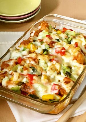 ベビーホタテと彩野菜のコチュチーズ焼き♪-レシピのメイン写真