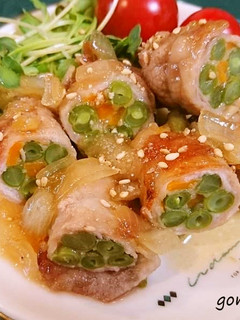 いんげんの肉巻き×SHiBOROゴマ油-レシピのメイン写真