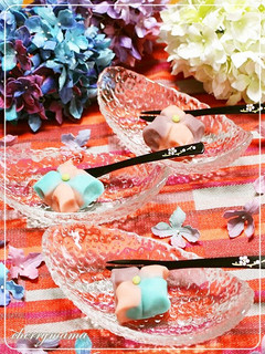 レンジで簡単和菓子★ねりきりの紫陽花-レシピのメイン写真