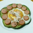 巨大ズッキーニの卵乗せステーキ