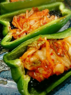 旨っ♥焼き ピーマンのキムチ詰め-レシピのメイン写真