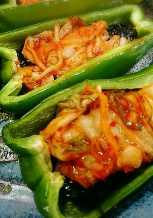 旨っ♥焼き ピーマンのキムチ詰め-レシピのメイン写真