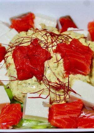 豆腐とサーモンのサラダカレーツナソース-レシピのメイン写真