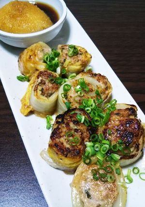 白菜とひき肉ロール焼き 青じそ風味-レシピのメイン写真
