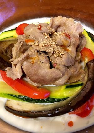 夏野菜のピリ辛豆乳素麺-レシピのメイン写真