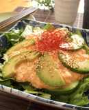 コチュマヨ豆腐ドレ　レタスアボカドサラダ