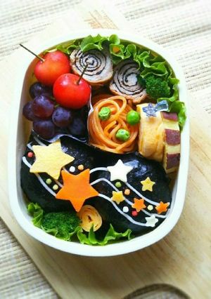 キャラ弁 天の川おにぎりの七夕弁当-レシピのメイン写真