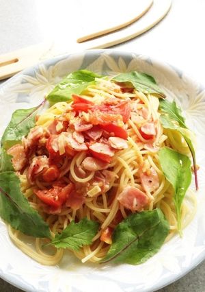 夏でも合格祈願！トマトとベーコンのパスタ-レシピのメイン写真