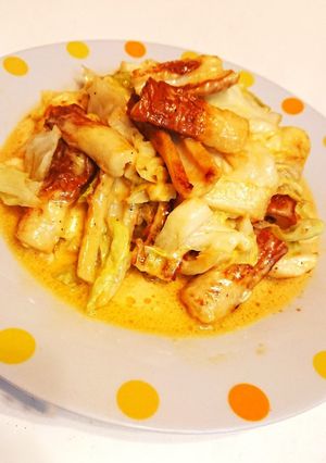 キャベツとちくわのバタマヨ醤油チーズ炒め-レシピのメイン写真