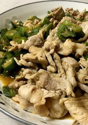 簡単！あっさり！オクラと豚こま炒め-レシピのメイン写真