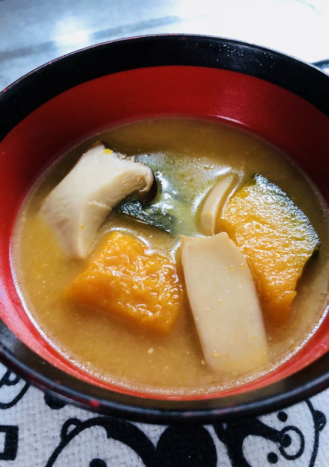 かぼちゃとエリンギのお味噌汁-レシピのメイン写真
