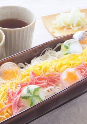 七夕レシピ☆星の氷で天の川そうめん-レシピのメイン写真