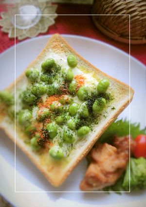 枝豆の塩・青海苔チーズトースト-レシピのメイン写真
