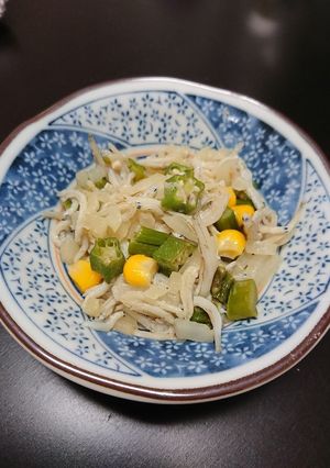 七夕にも☆しらすオクラの炒め煮-レシピのメイン写真