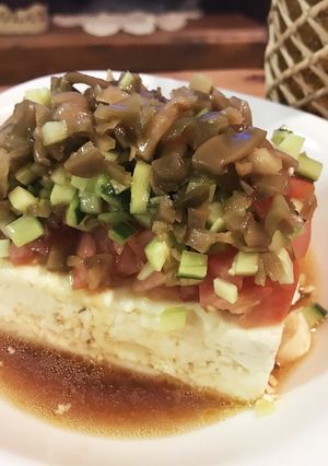 ザーサイと夏野菜の冷奴-レシピのメイン写真