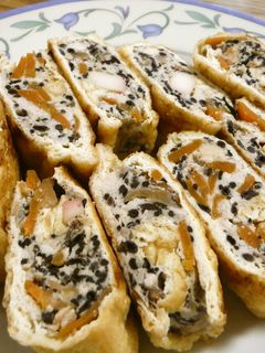 ひじき煮リメイク♪油揚げ包み焼き-レシピのメイン写真