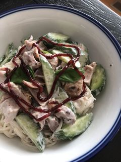 梅マヨ&バジルそうめんサラダ-レシピのメイン写真