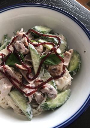 梅マヨ＆バジルそうめんサラダ-レシピのメイン写真