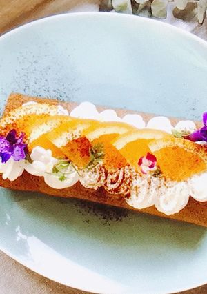 大人味！ココアとカルダモンのロールケーキ-レシピのメイン写真