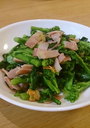 簡単！菜の花とベーコンのにんにく炒め-レシピのメイン写真