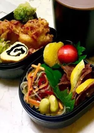 ズボラで愛♡シュウマイ天ぷら弁当-レシピのメイン写真