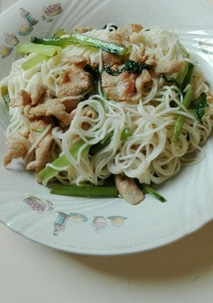 小松菜と豚ロースの簡単そうめん-レシピのメイン写真