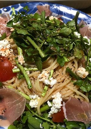 クレソン好きの為の冷製トマトパスタ-レシピのメイン写真